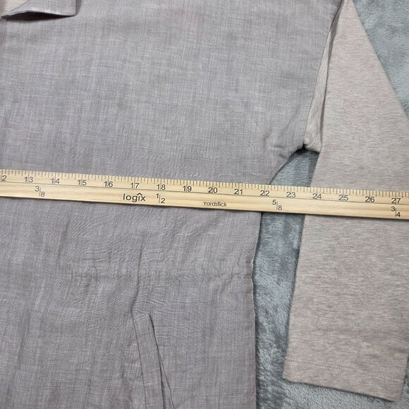 Lafayette 148 Jacket Medium Linen Blend Open Front Cinch Waist Neutral Lagenlook - Picture 7 of 8